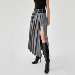 Maxi Pleated Skirt (Grey) Size S